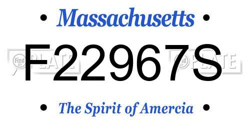 F22967S Massachusetts License Plate
