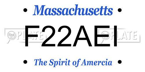 F22AEI Massachusetts License Plate