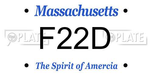F22D Massachusetts License Plate