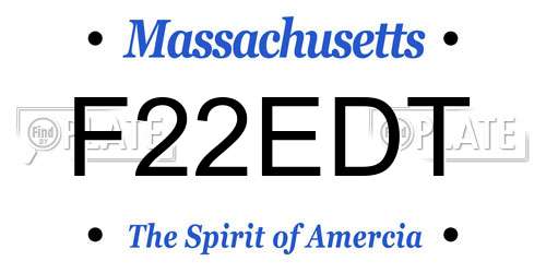 F22EDT Massachusetts License Plate