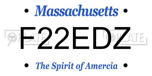 F22EDZ Massachusetts License Plate
