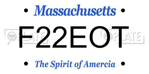 F22EOT Massachusetts License Plate