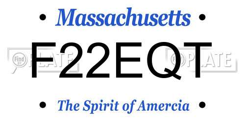 F22EQT Massachusetts License Plate
