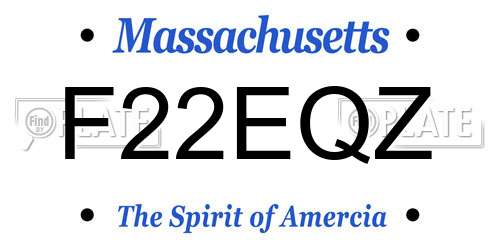 F22EQZ Massachusetts License Plate