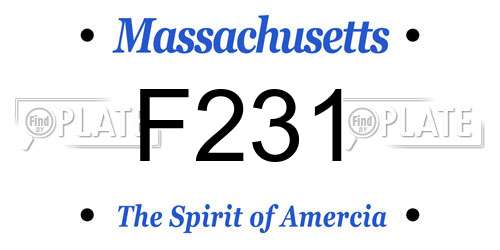 F231 Massachusetts License Plate