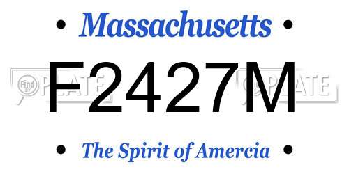 F2427M Massachusetts License Plate