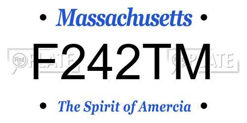 F242TM Massachusetts License Plate