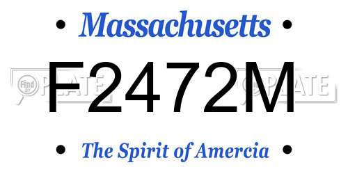 F2472M Massachusetts License Plate