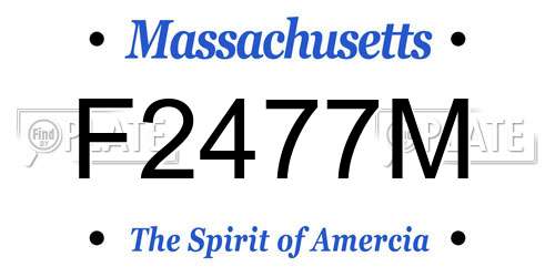 F2477M Massachusetts License Plate