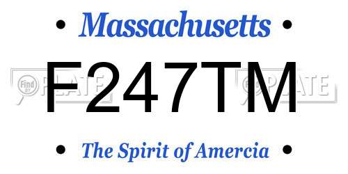 F247TM Massachusetts License Plate