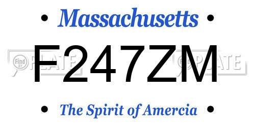 F247ZM Massachusetts License Plate
