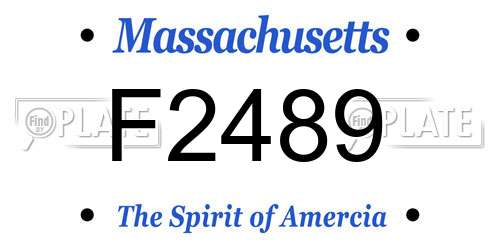 F2489 Massachusetts License Plate