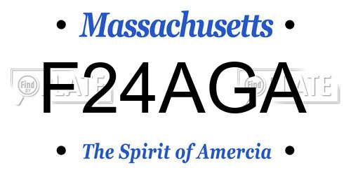 F24AGA Massachusetts License Plate