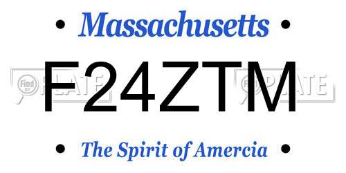 F24ZTM Massachusetts License Plate