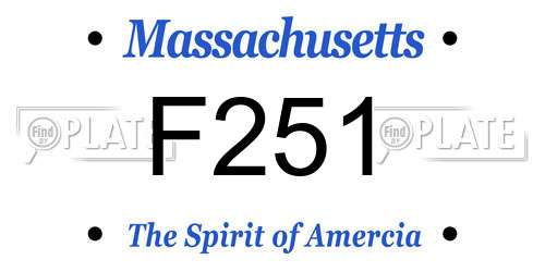 F251 Massachusetts License Plate