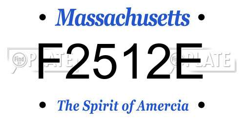 F2512E Massachusetts License Plate
