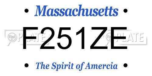 F251ZE Massachusetts License Plate