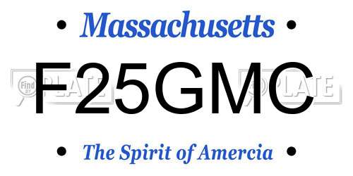 F25GMC Massachusetts License Plate