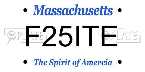 F25ITE Massachusetts License Plate