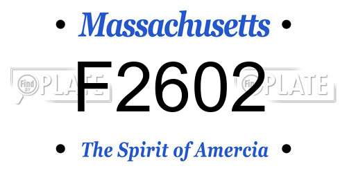 F2602 Massachusetts License Plate