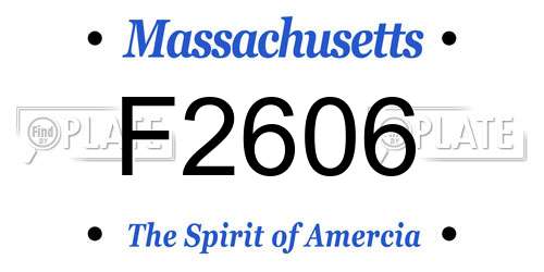 F2606 Massachusetts License Plate