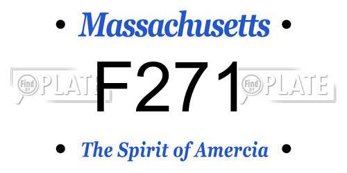 F271 Massachusetts License Plate