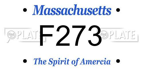 F273 Massachusetts License Plate