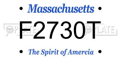 F2730T Massachusetts License Plate