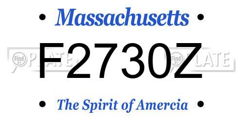 F2730Z Massachusetts License Plate