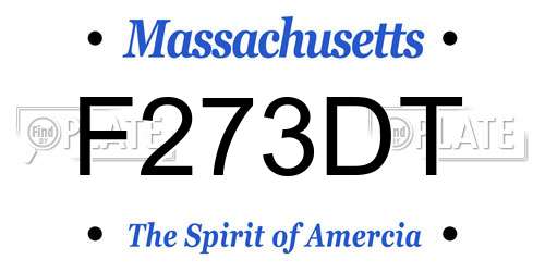 F273DT Massachusetts License Plate