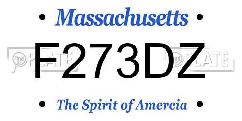 F273DZ Massachusetts License Plate