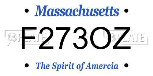 F273OZ Massachusetts License Plate
