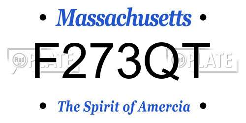 F273QT Massachusetts License Plate