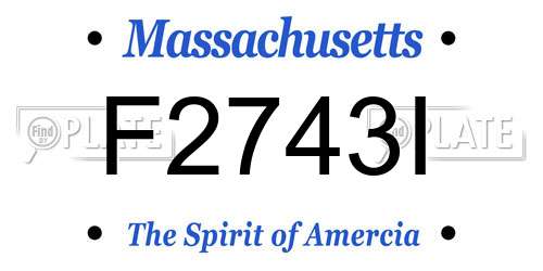 F2743I Massachusetts License Plate