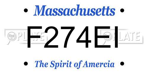 F274EI Massachusetts License Plate