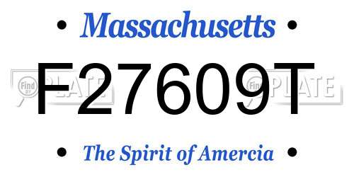 F27609T Massachusetts License Plate