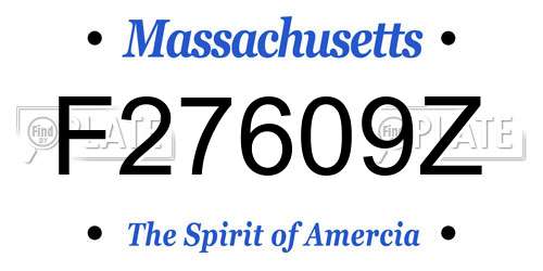 F27609Z Massachusetts License Plate