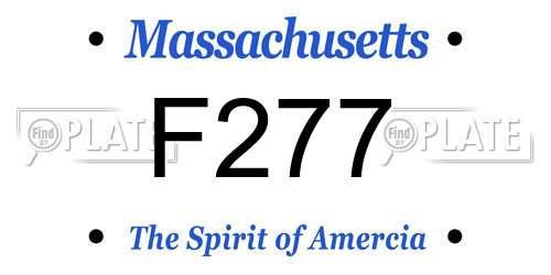 F277 Massachusetts License Plate