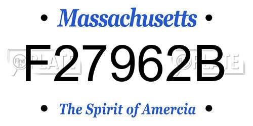 F27962B Massachusetts License Plate