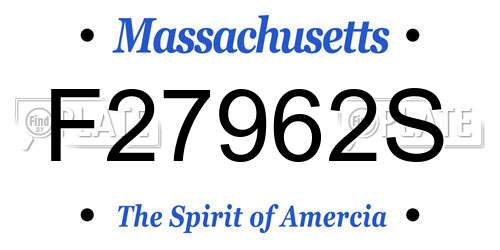 F27962S Massachusetts License Plate