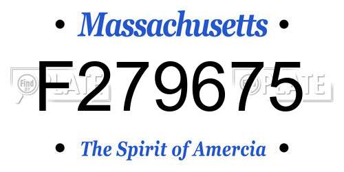 F279675 Massachusetts License Plate