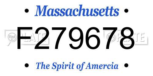 F279678 Massachusetts License Plate