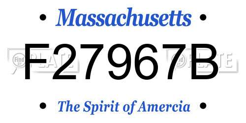 F27967B Massachusetts License Plate