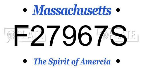 F27967S Massachusetts License Plate