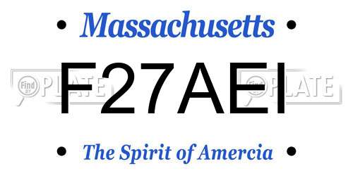F27AEI Massachusetts License Plate