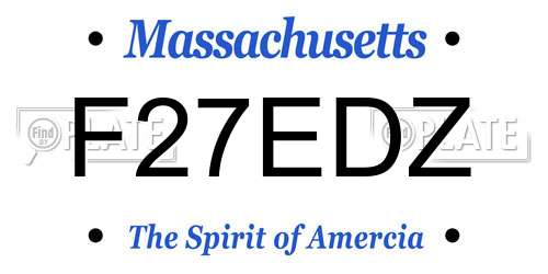 F27EDZ Massachusetts License Plate