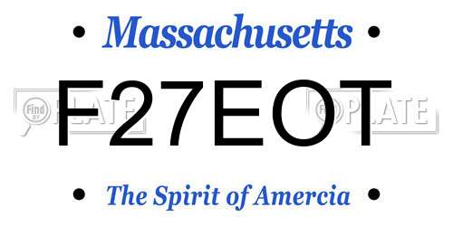 F27EOT Massachusetts License Plate