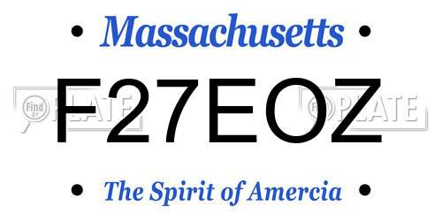 F27EOZ Massachusetts License Plate