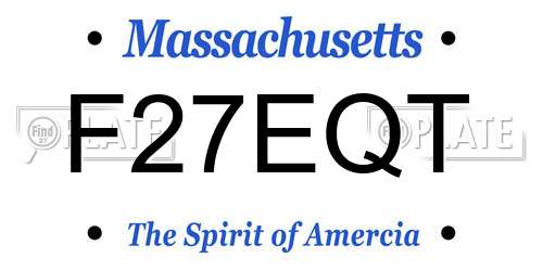 F27EQT Massachusetts License Plate