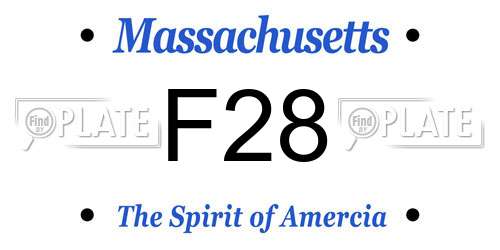 F28 Massachusetts License Plate